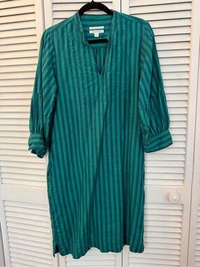 trenery green dress | Dresses | Trenery 0 Linen Embroidered Cap Sleeve Knee Length Boho Lagenlook Ladies dresses